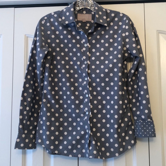 Banana Republic Tops - Banana Republic Chambray Polka Dot Shirt